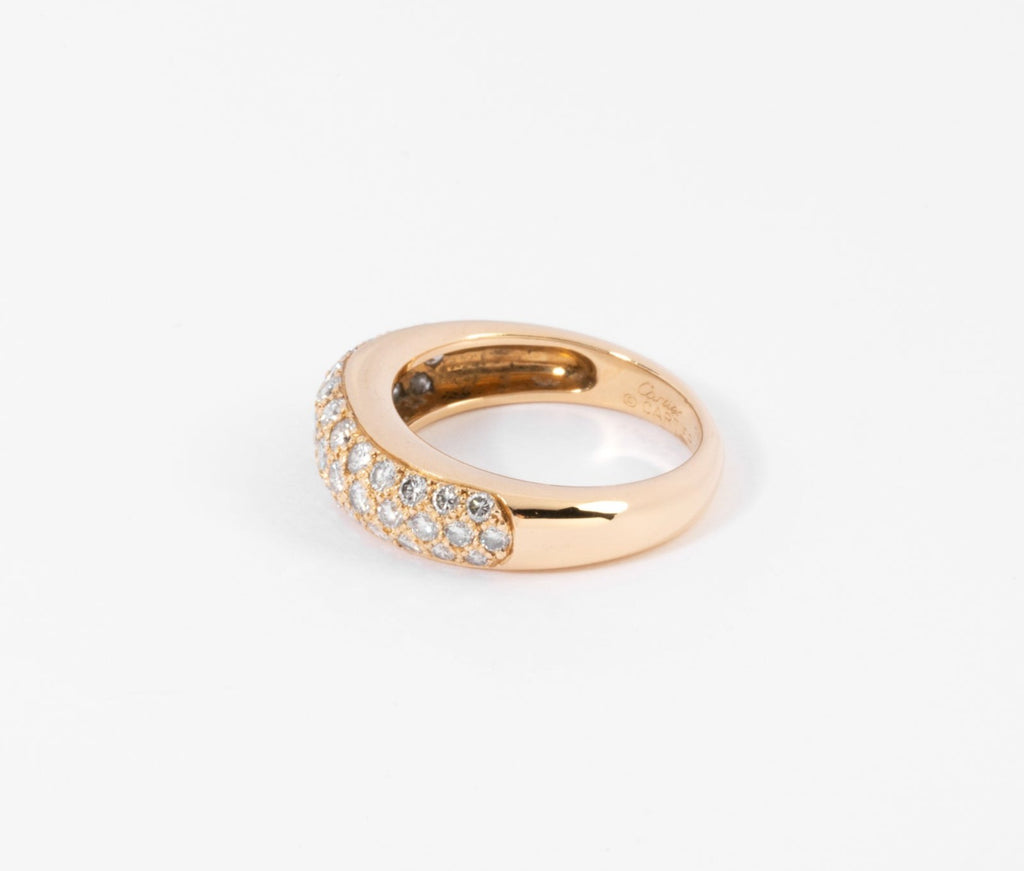 Bague or jaune pavée de diamants de la maison Cartier