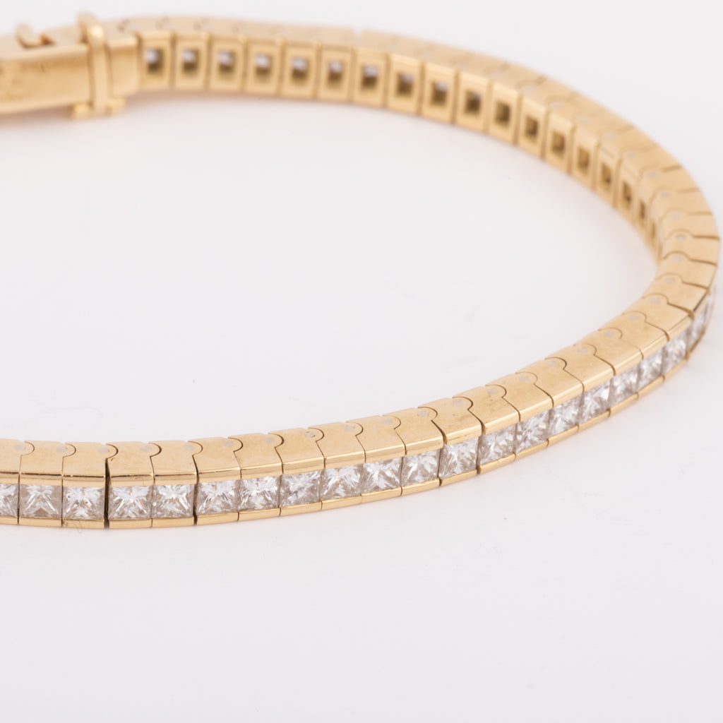 Bracelet riviere diamant taille princesse