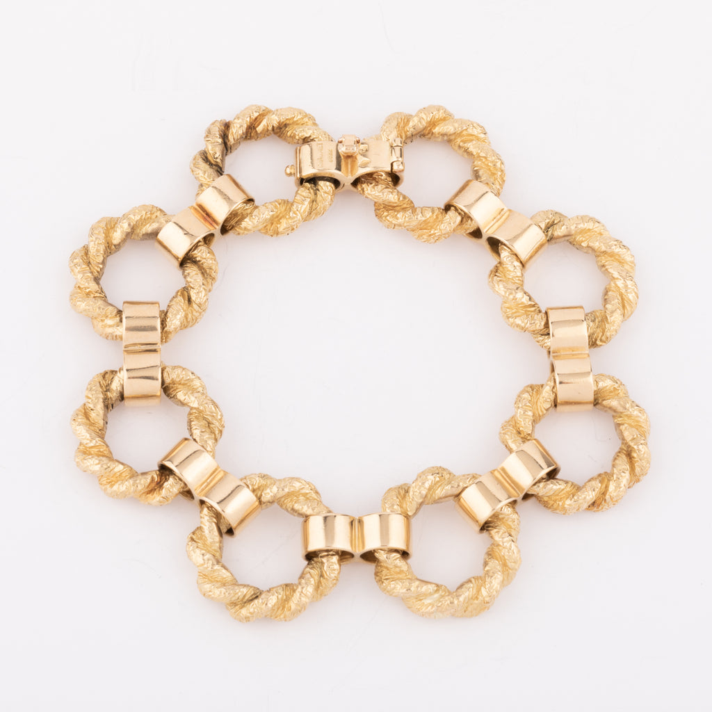 Bracelet or jaune anneaux torsadés  de la maison Chaumet