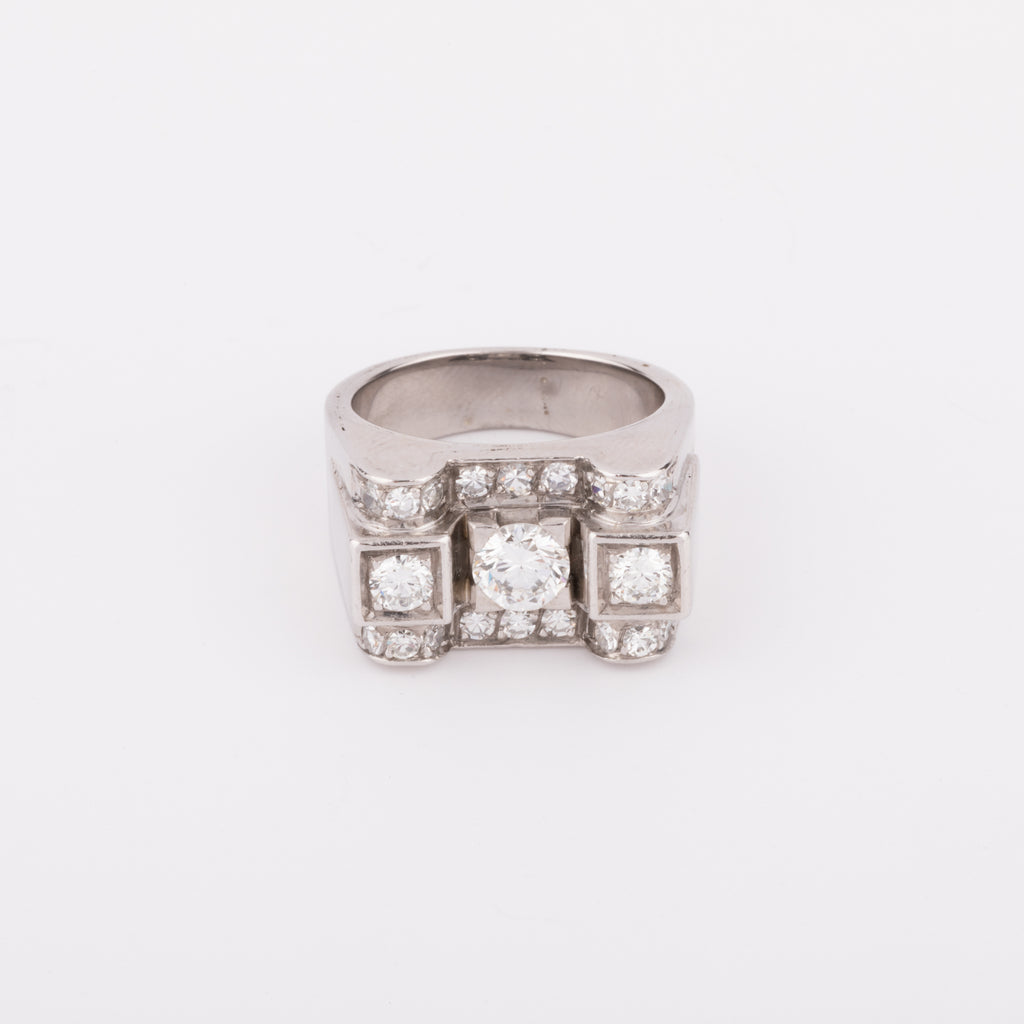 Bague platine et diamant