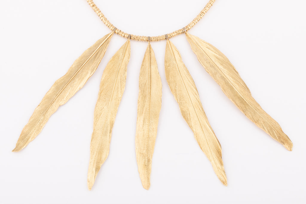 Collier en or H.Stern formant des plumes en or
