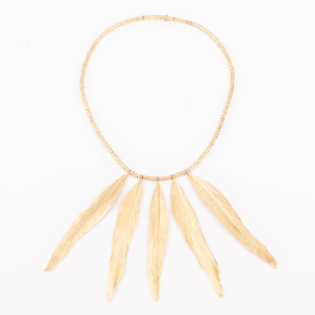 Collier en or H.Stern formant des plumes en or