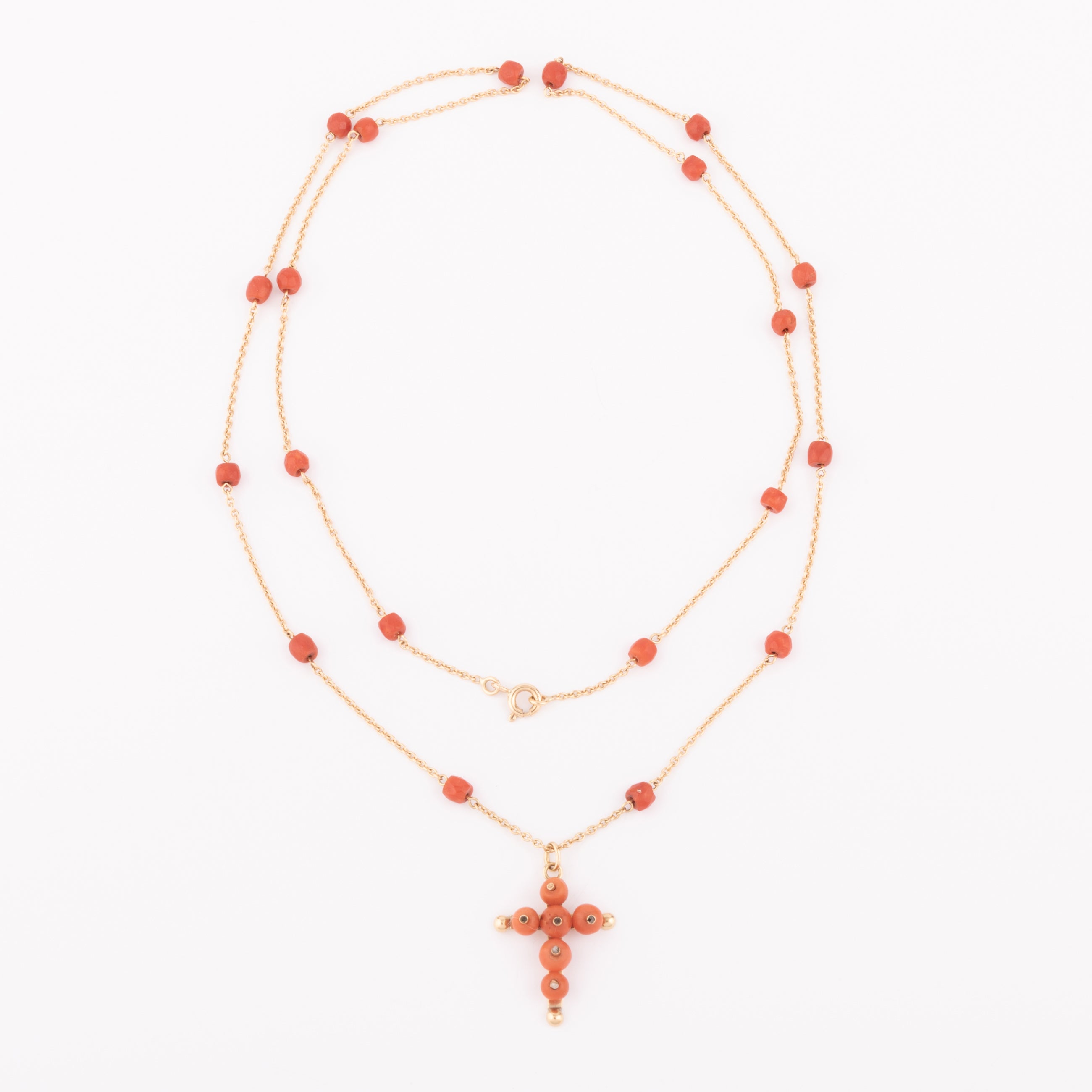 Sautoir en or et corail