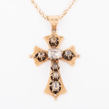 Charger l'image dans la galerie, Croix or jaune et diamants
