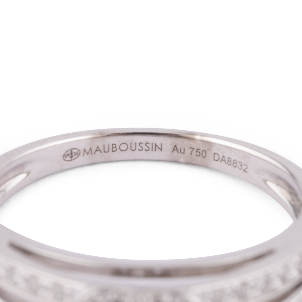 Bague or gris et diamant  de la maison Mauboussin