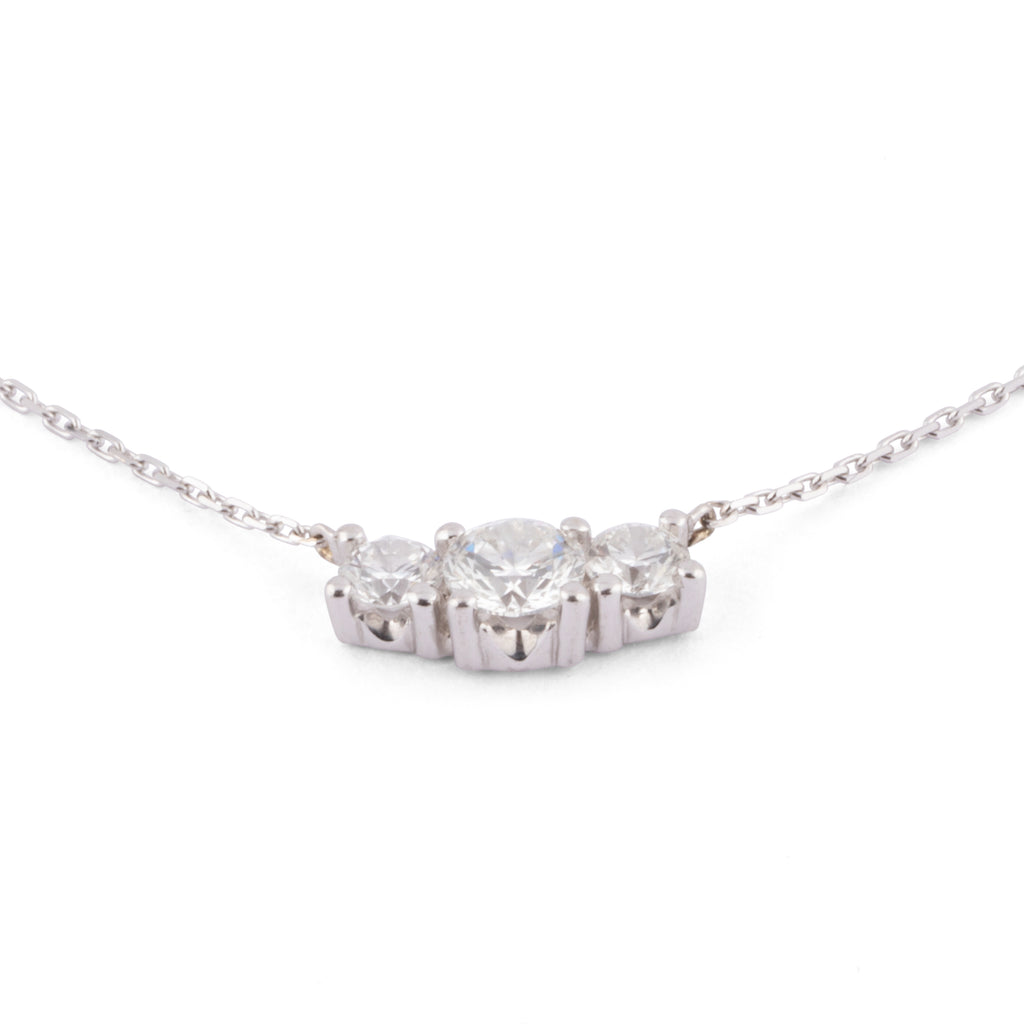 Collier or gris 3 diamants