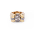 Bague Tank en platine et or