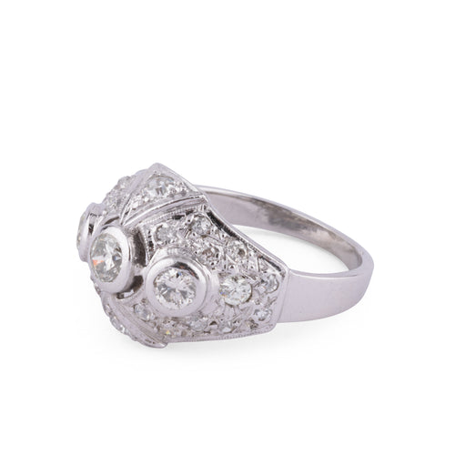 Bague dôme en platine