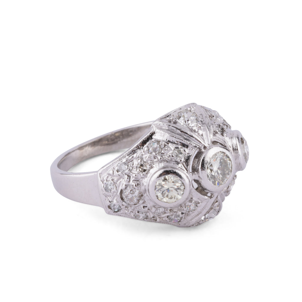 Bague dôme en platine