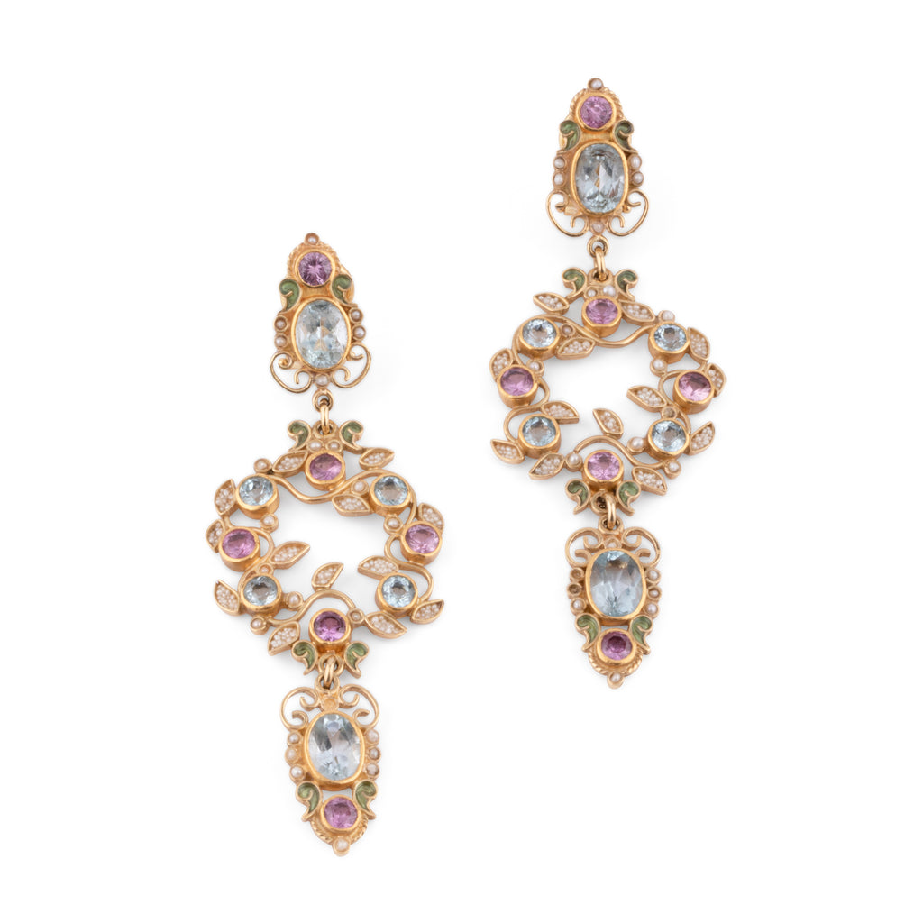 Boucles d'oreilles or jaune  formant de fleurs du créateur Papi Percossi