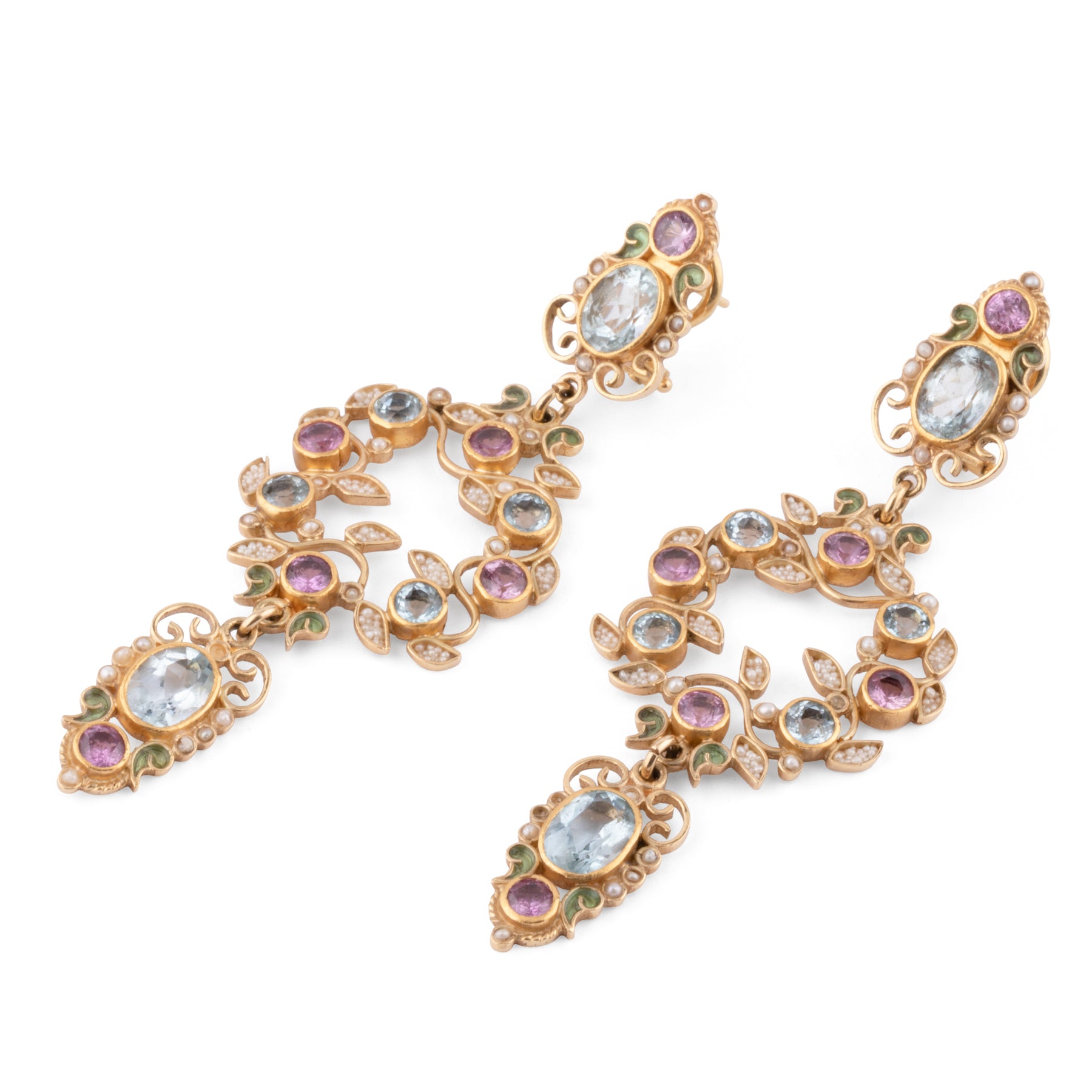 Boucles d'oreilles or jaune  formant de fleurs du créateur Papi Percossi