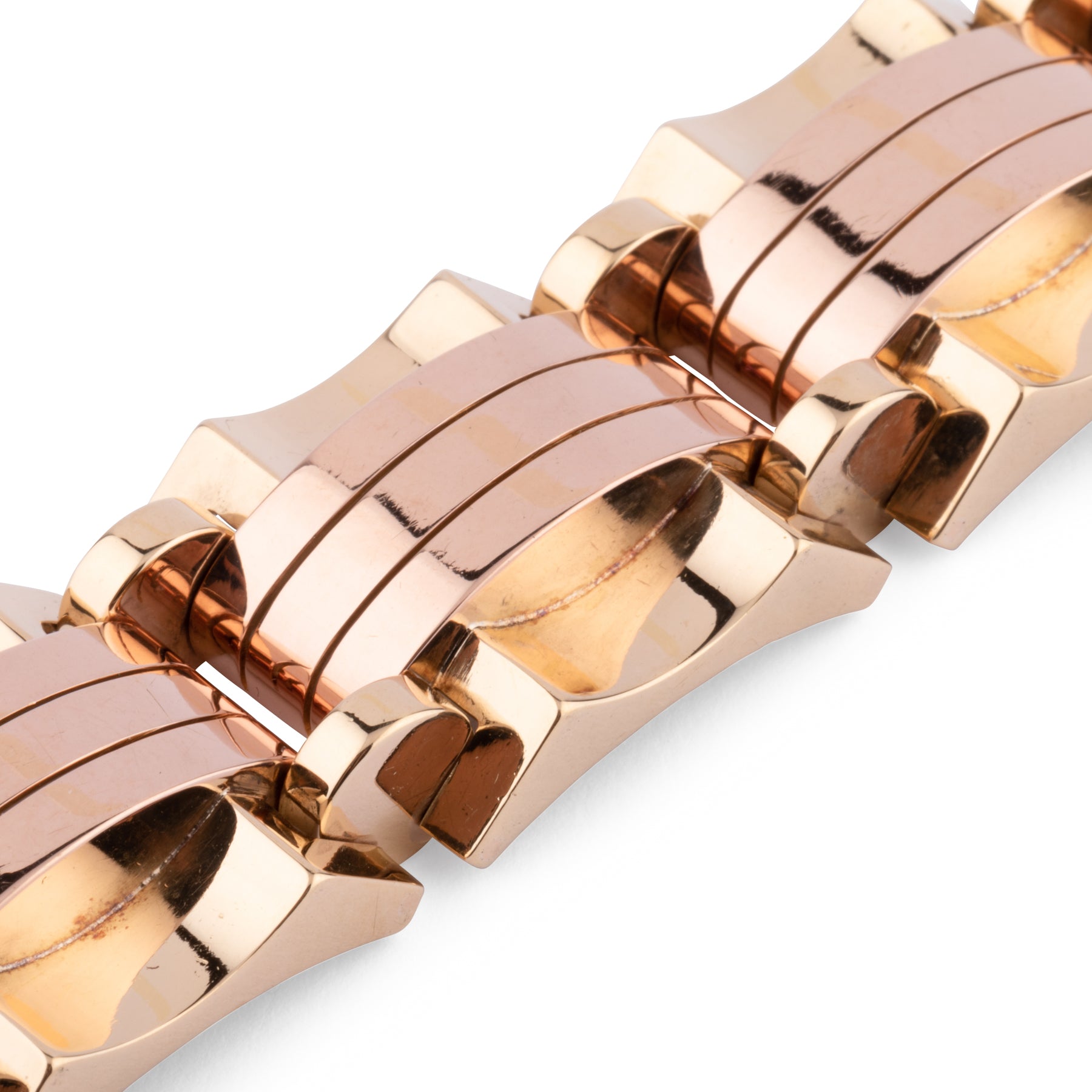 Bracelet tank or jaune et rose