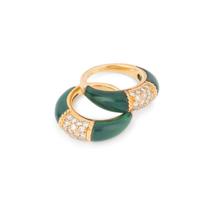 Bagues de la maison Van Cleef & Arpels, modèle Philippine en or jaune Chrysoprase