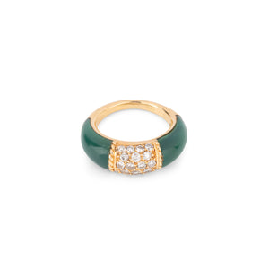 Bagues de la maison Van Cleef & Arpels, modèle Philippine en or jaune Chrysoprase