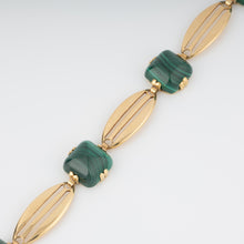 Charger l'image dans la galerie, Bracelet en or jaune et malachite en pain de sucre
