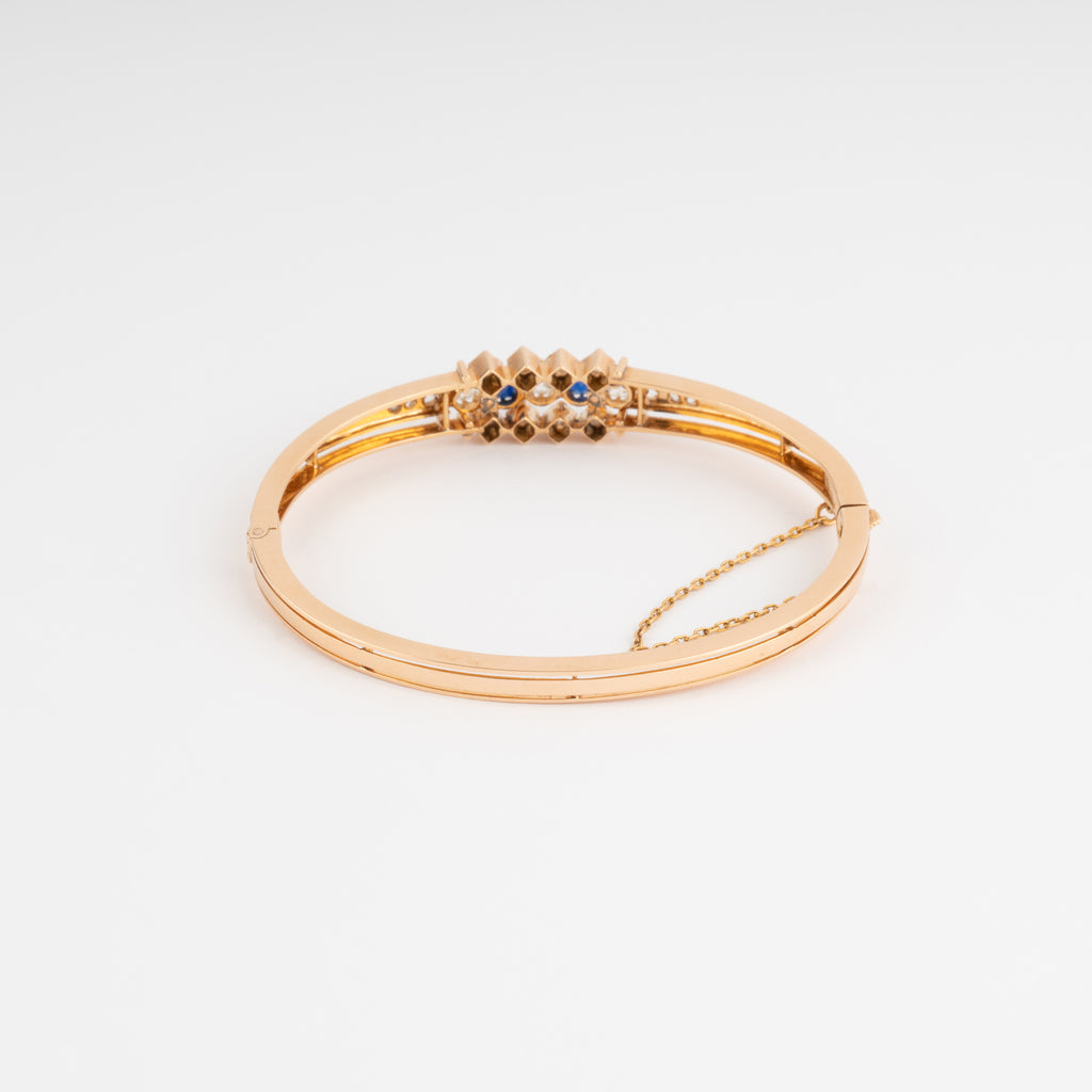 Bracelet or rose saphirs et diamants