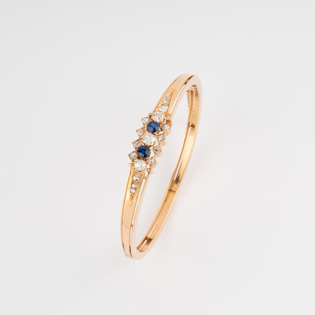 Bracelet or rose saphirs et diamants