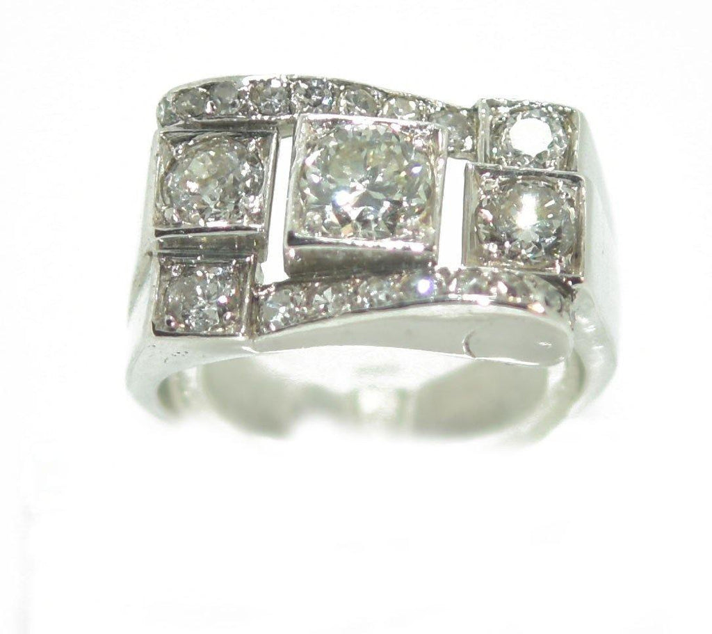 Bague platine diamant 1930 - adalgyseboutique