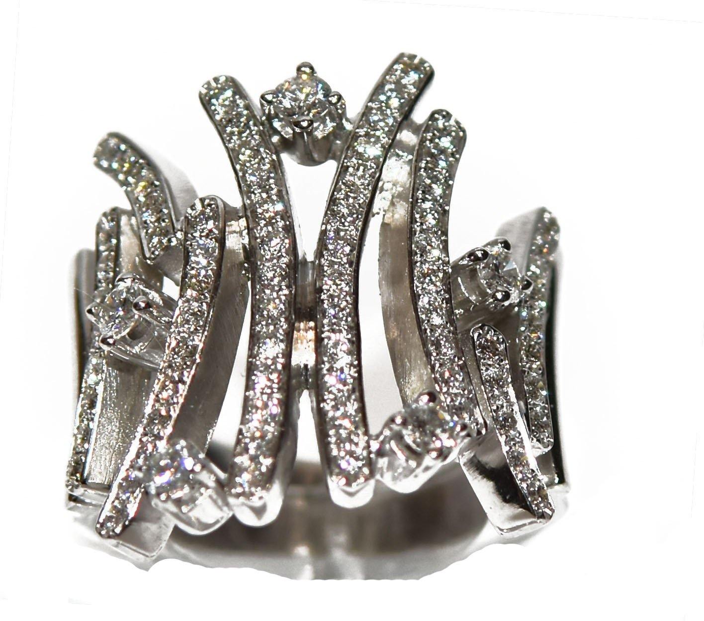 Bague or gris diamant moderne - adalgyseboutique