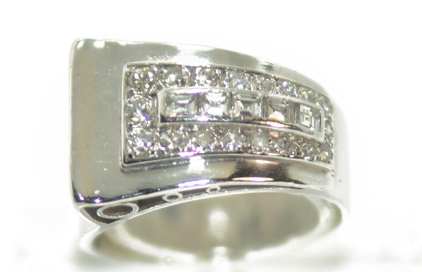 Bague platine diamant 1930 - adalgyseboutique