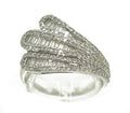 Bague or gris moderne diamant baguette - adalgyseboutique