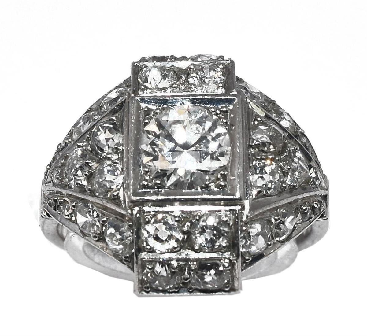 Bague des années 30 Art déco en platine - adalgyseboutique