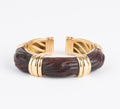 Bracelet jonc OJ Perrin en or jaune et bois d'amourette