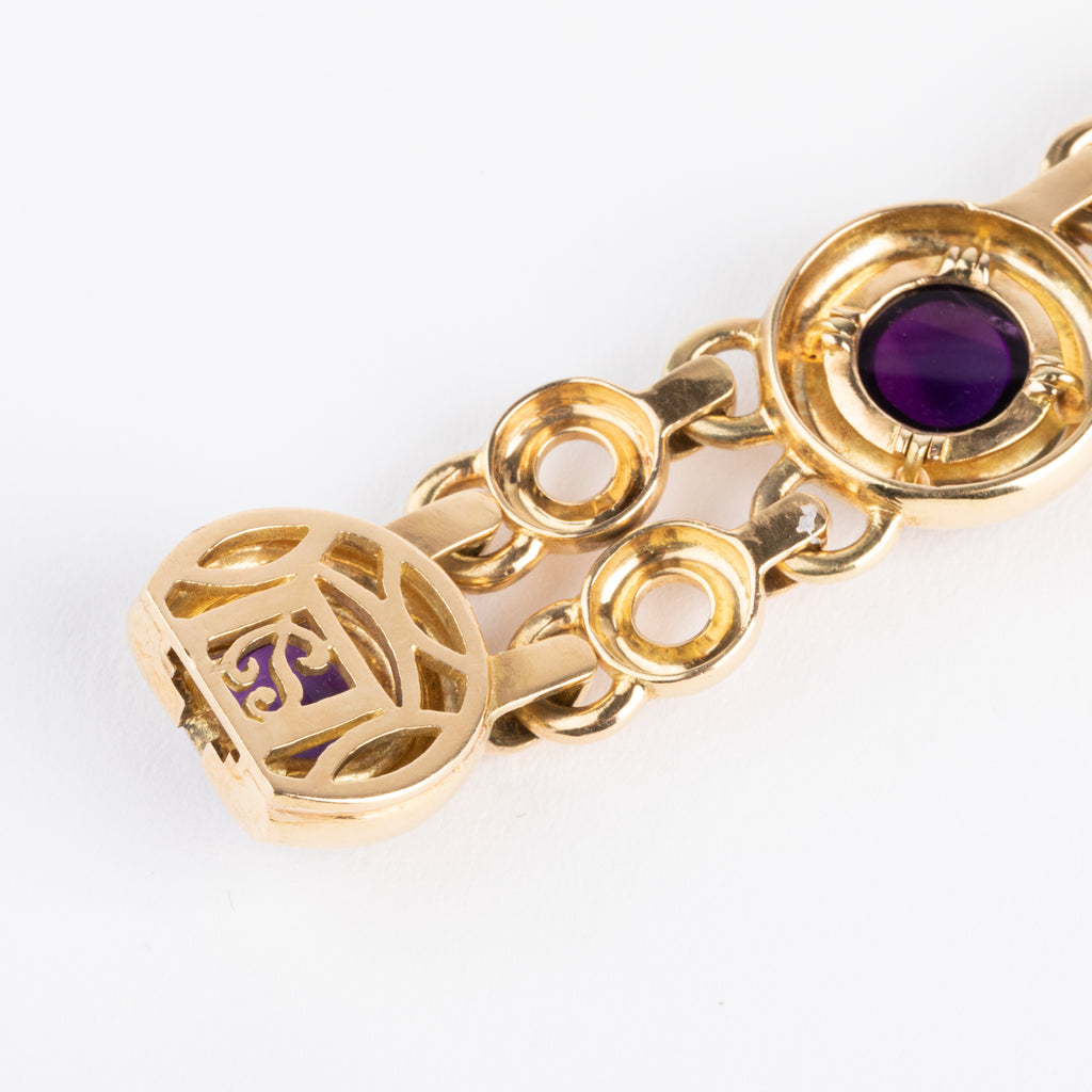 Bracelet or jaune et améthyste de la maison Poiray