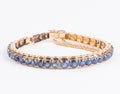 Bracelet en or rose Napoléon III orné de saphirs