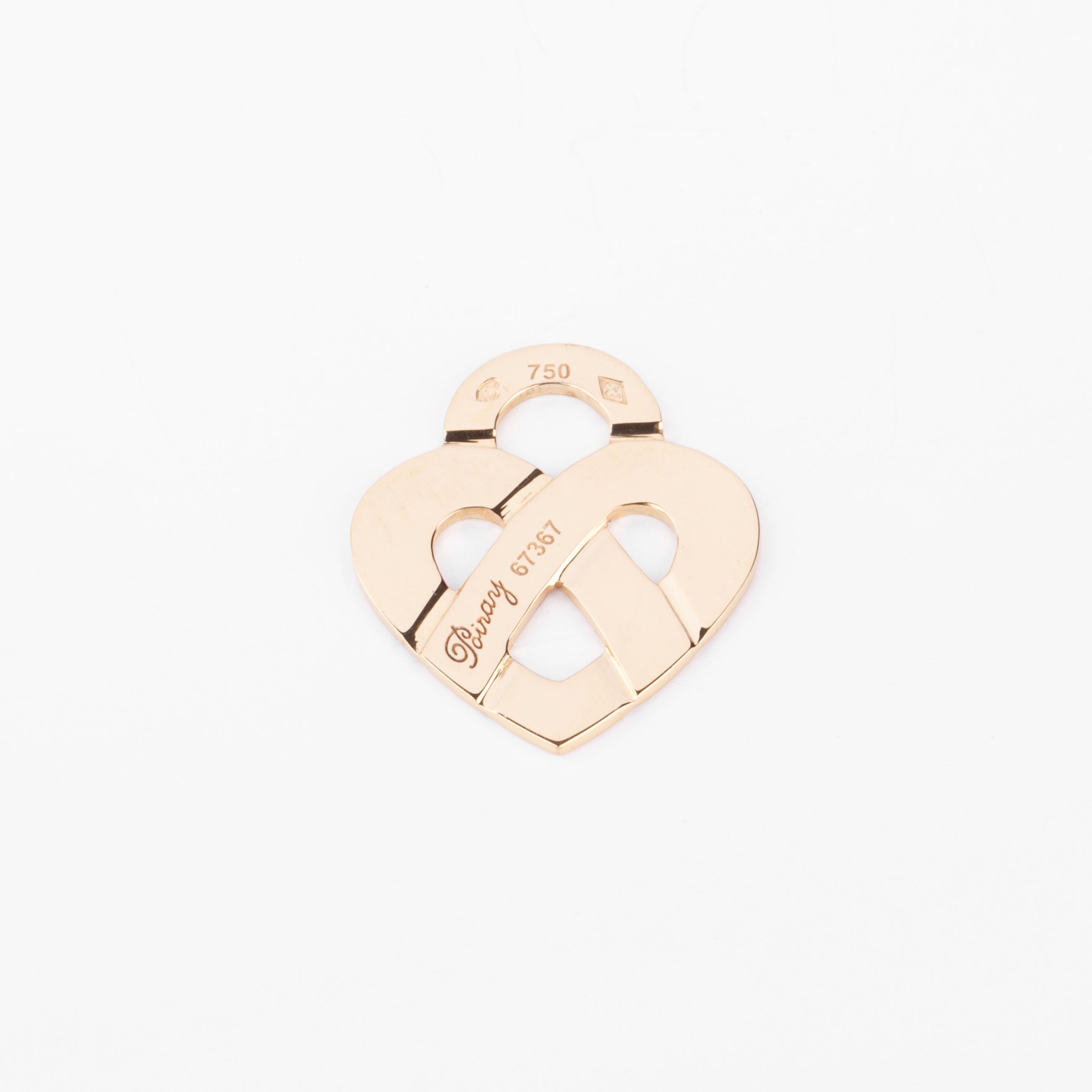 Pendentif en or jaune formant un cœur de la maison Poiray