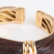 Charger l'image dans la galerie, Bracelet jonc OJ Perrin en or jaune et bois d'amourette
