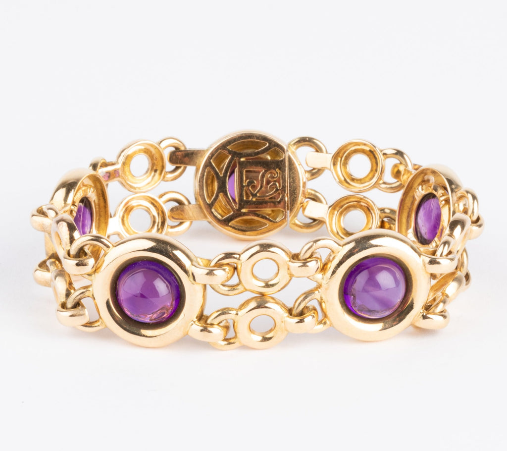 Bracelet or jaune et améthyste de la maison Poiray