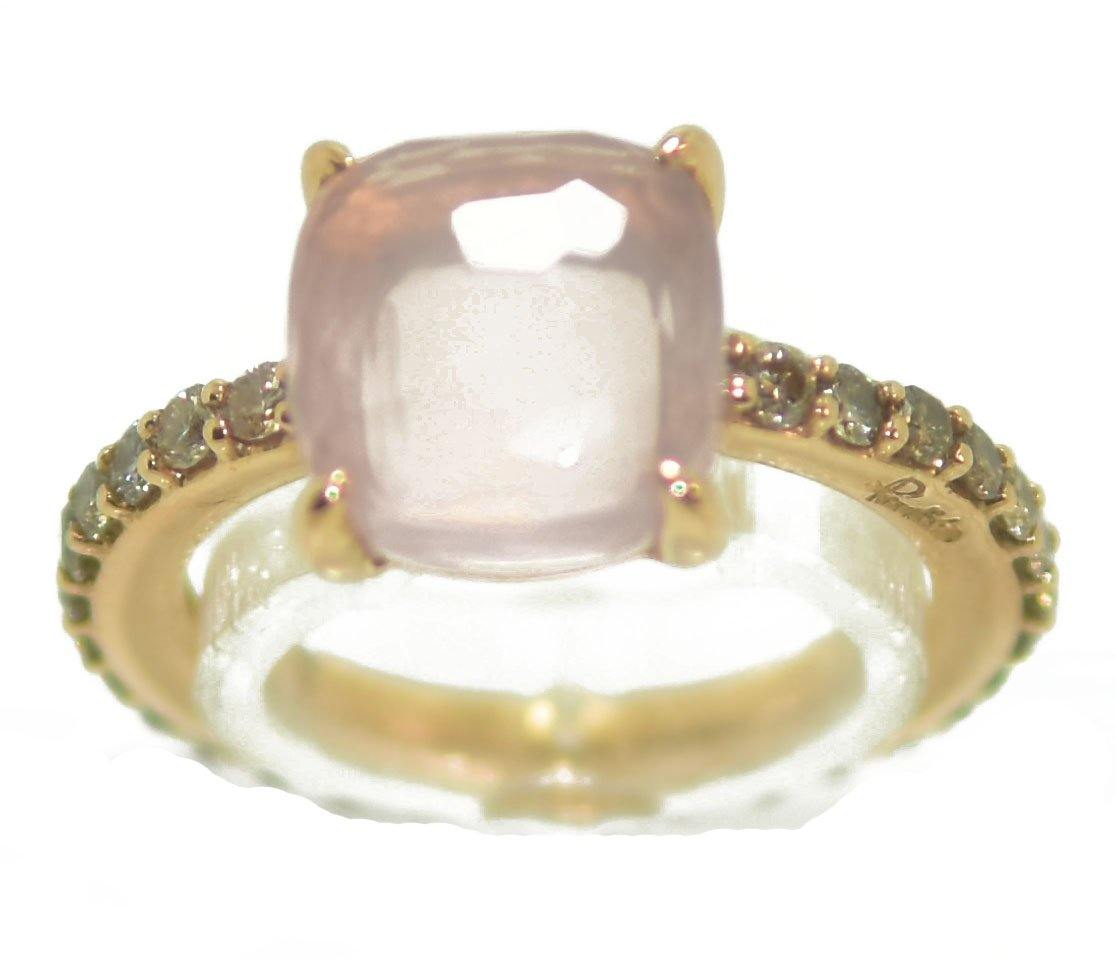Bague signée Pomellato modèle baby en quartz rose - adalgyseboutique