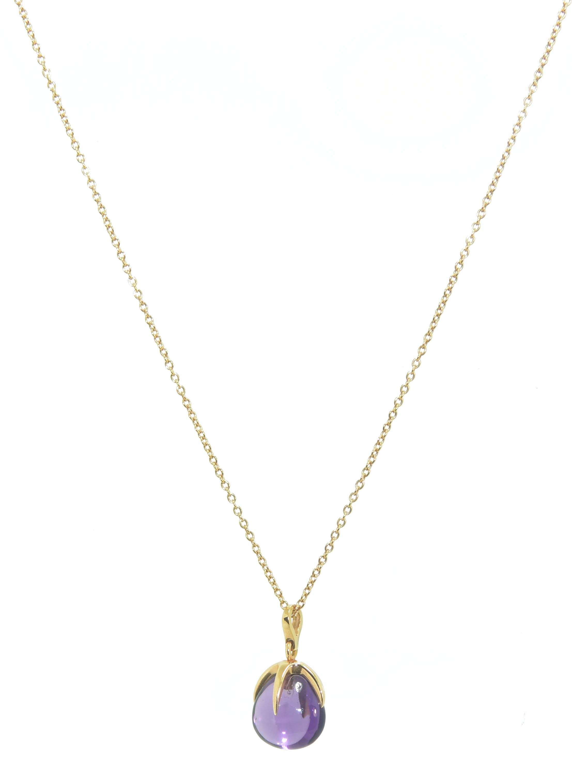 Collier de la maison Pomellato modèle Veleno en or rose et améthyste - adalgyseboutique