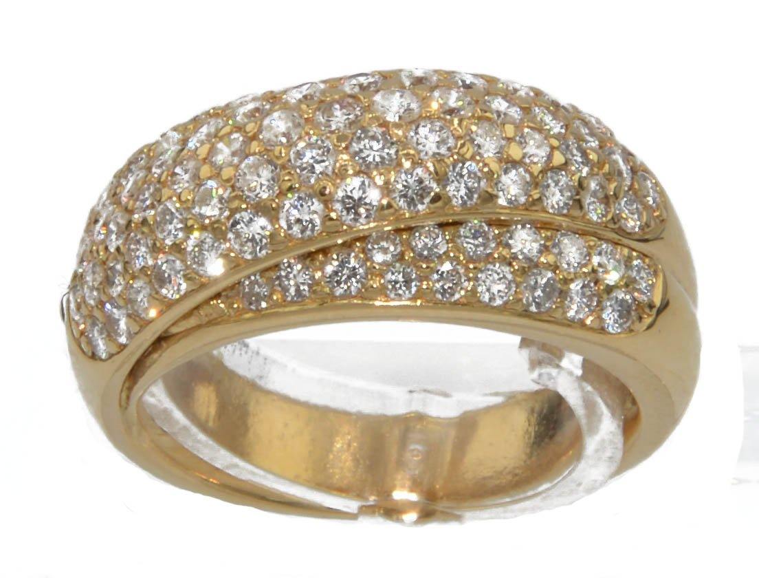 Bague jonc or jaune entièrement pavée de  diamant - adalgyseboutique