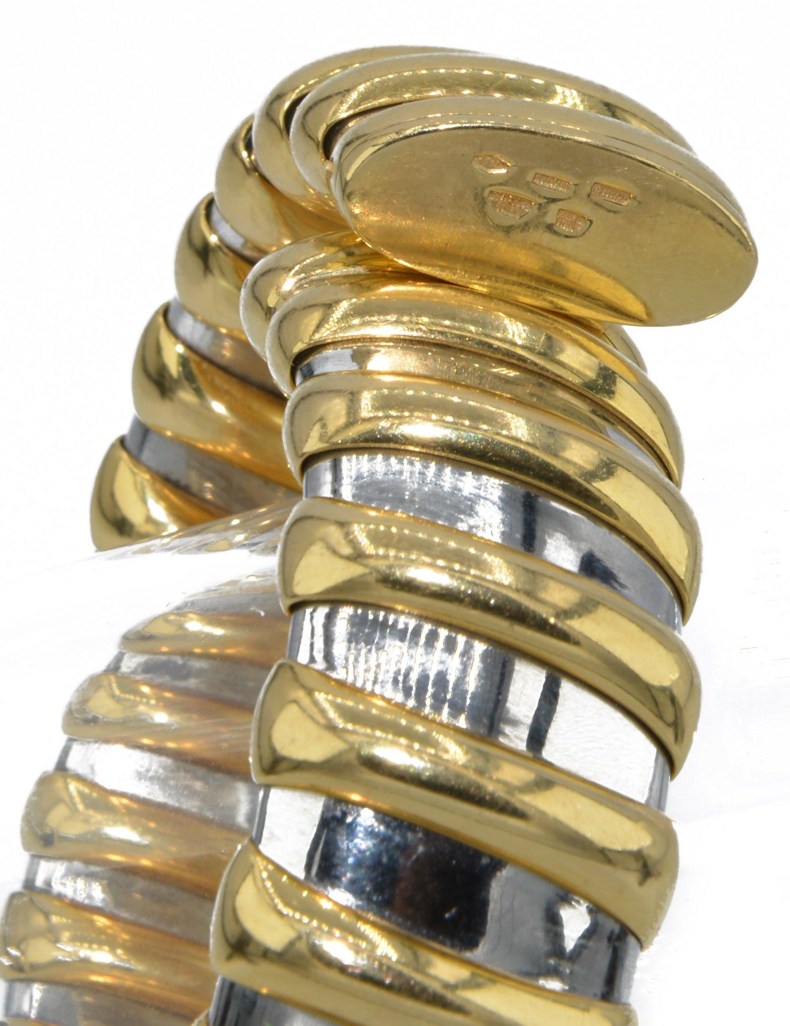 Bracelet or jaune et acier signée de la maison Bvlgari - adalgyseboutique