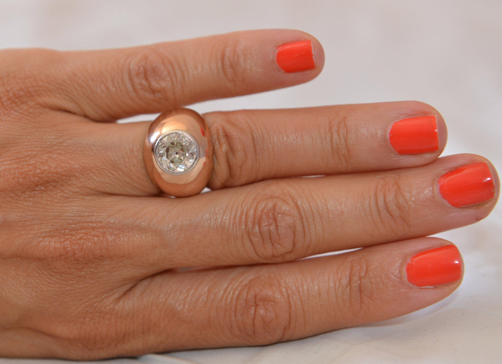 Bague jonc solitaire - adalgyseboutique