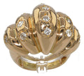Bague or rose bombée en diamant serti étoile - adalgyseboutique