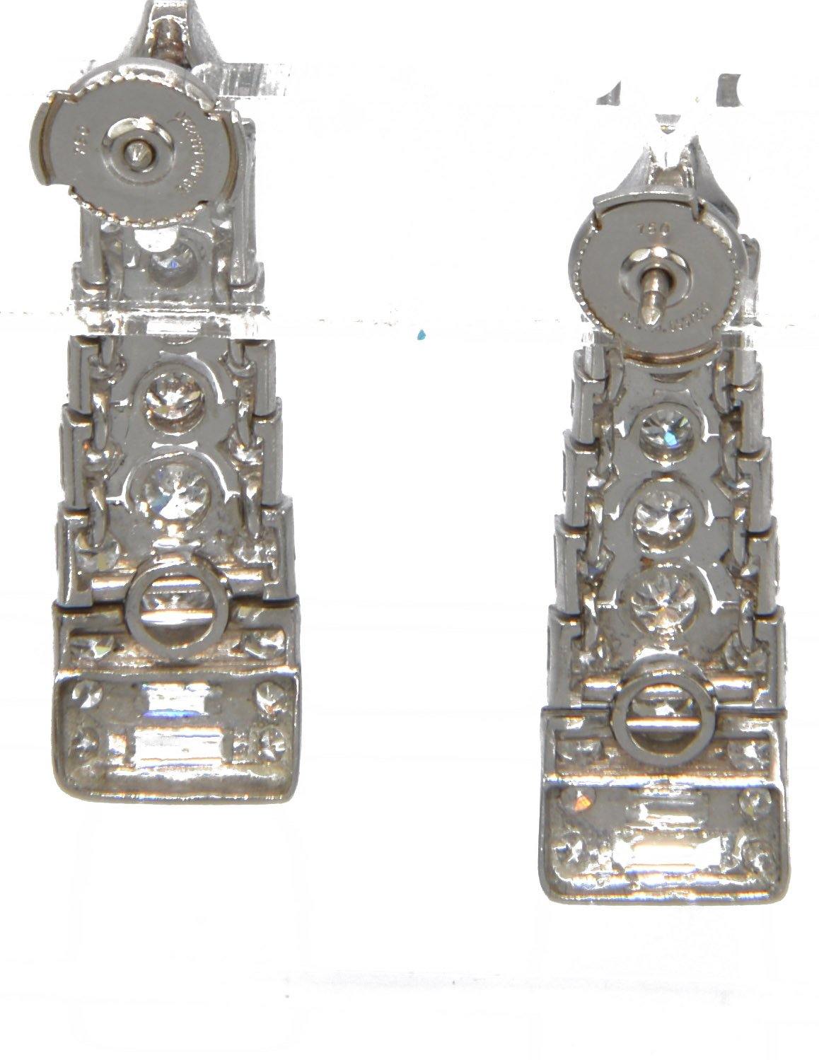 Boucles d'oreilles en platine et diamants - adalgyseboutique