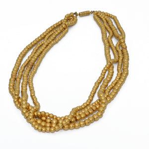 Collier Marseillais or jaune 4 rangs