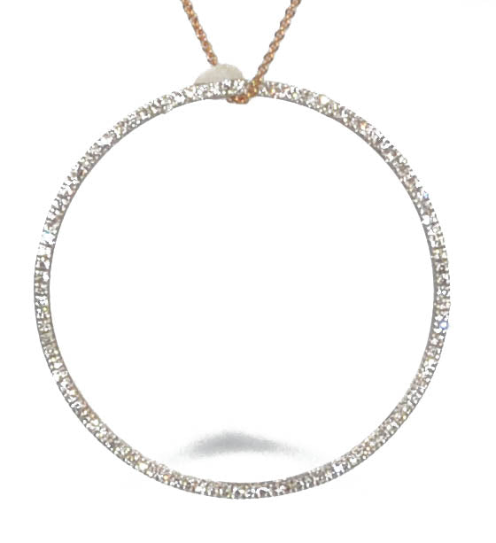 Pendentif signé Ginette NY en or rose avec un cercle en diamant