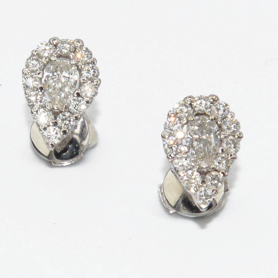 Boucles d'oreilles en diamants poires