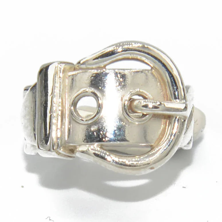 Bague Hermès en argent collection Boucle Sellier