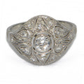 Bague dôme ajourée en diamant en platine