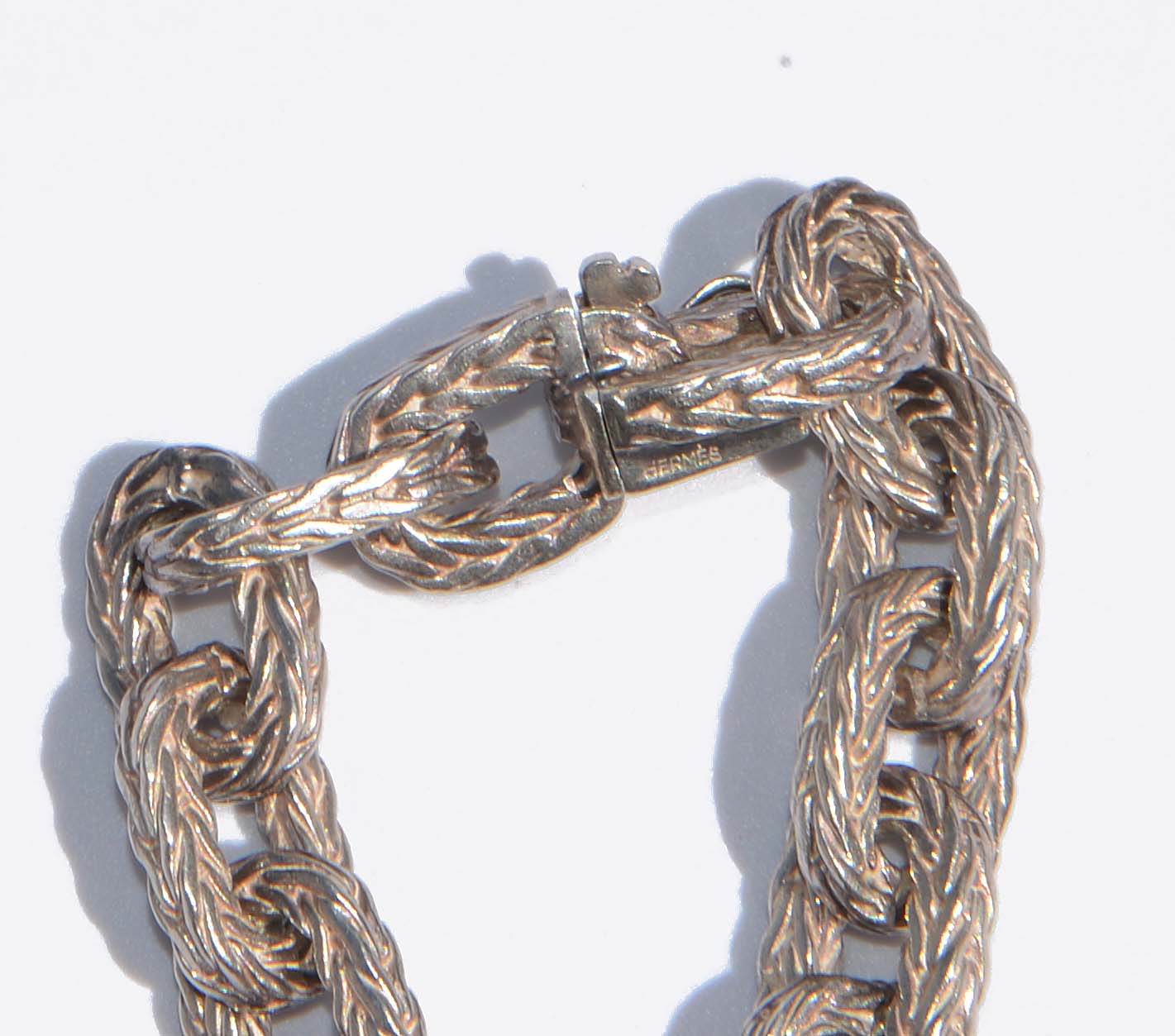 Bracelet en argent Hermès maillons tressés