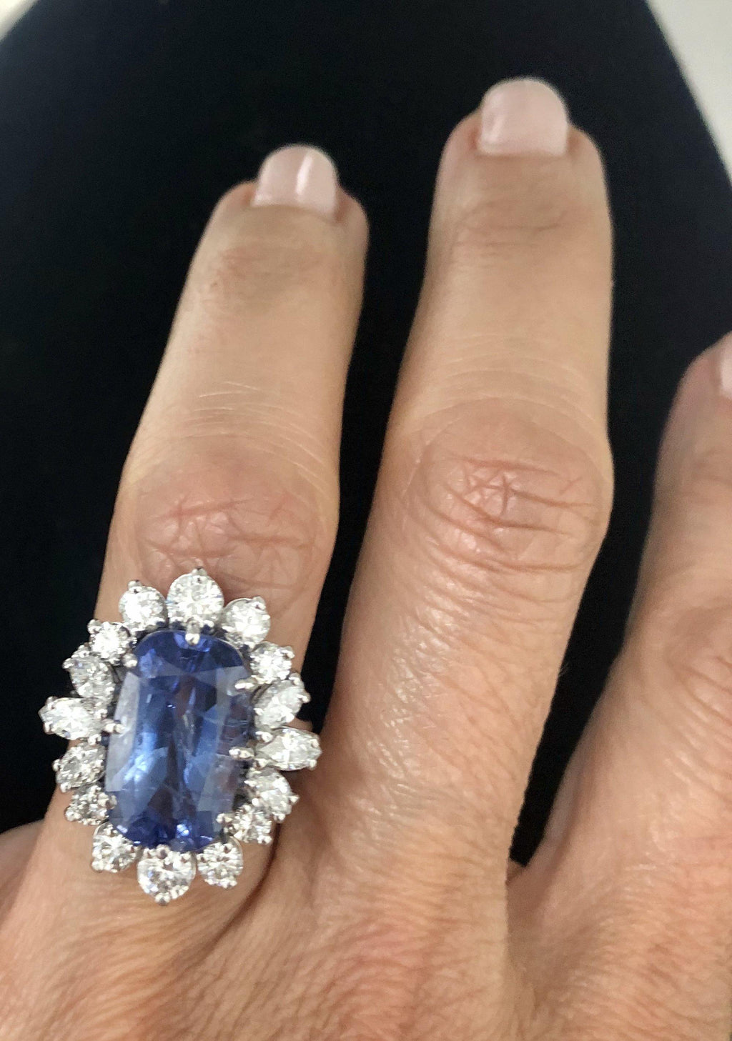 Bague entourage saphir naturel et diamant - adalgyseboutique