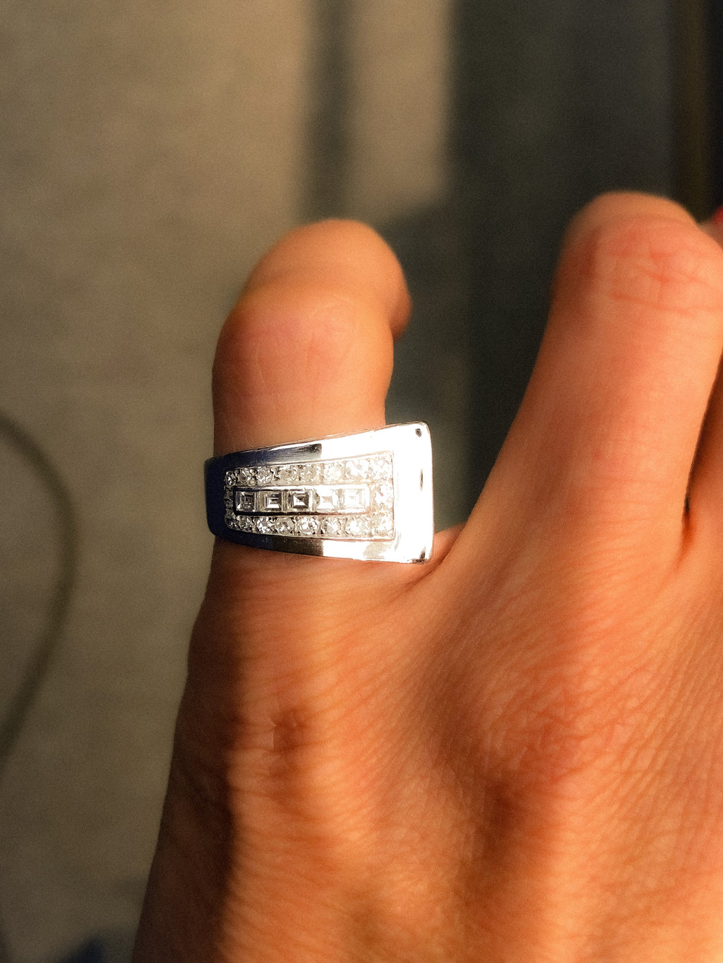 Bague platine diamant 1930