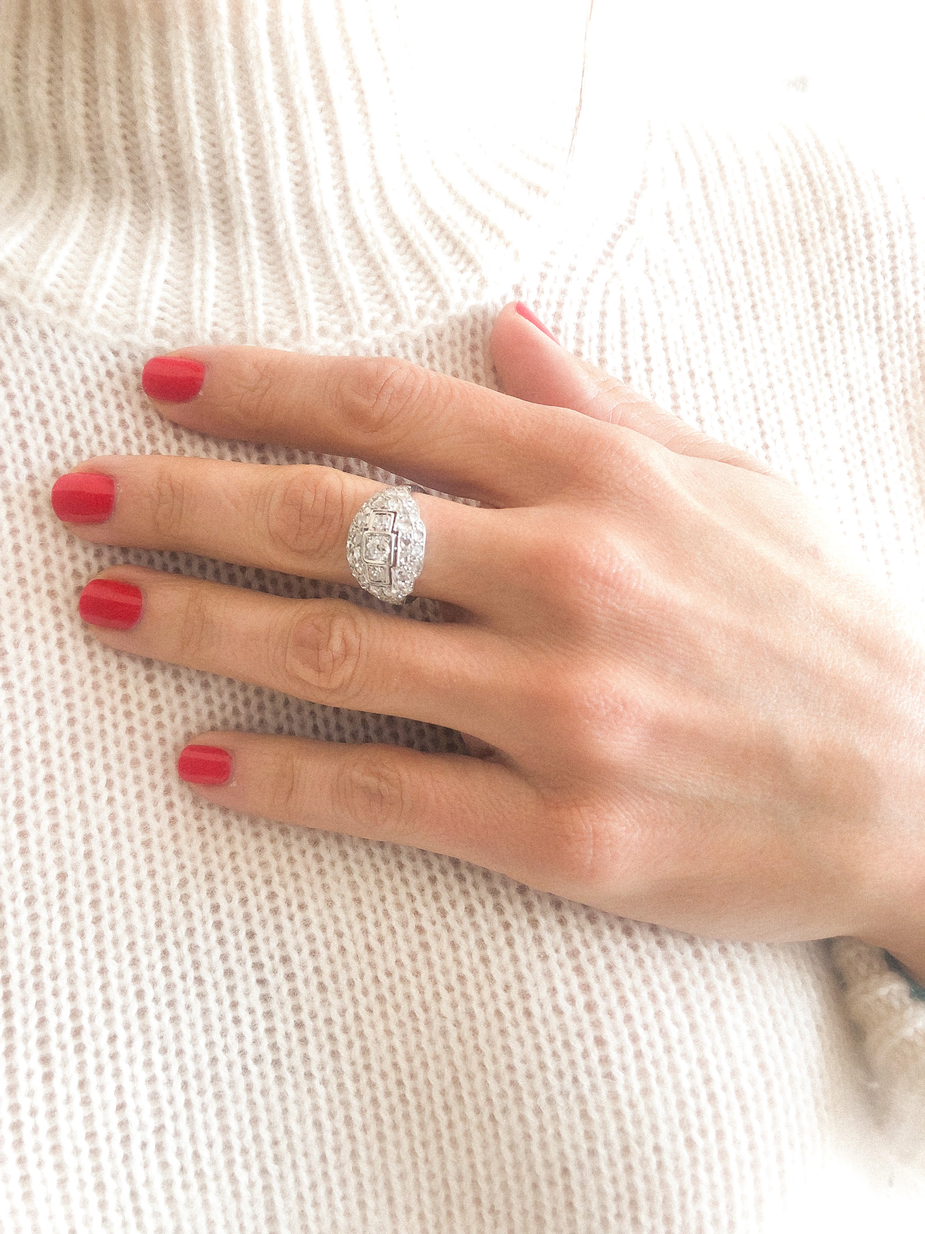 Bague en platine et diamant des années 1930