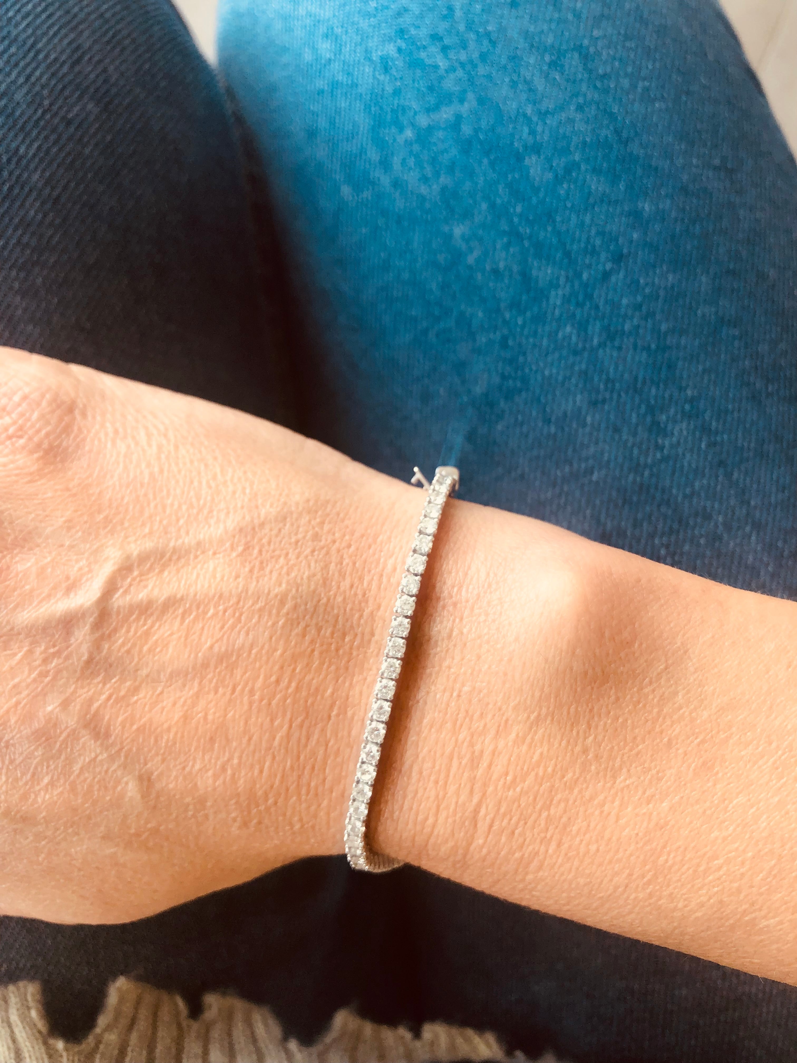 Bracelet rivière or gris en diamants
