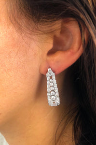 Boucles d'oreilles en platine et diamants - adalgyseboutique